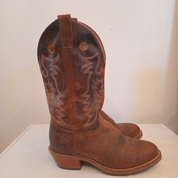 Womens Double H Brown Leather Boots Buckaroo 9.0 M DH5159 - Picture 8 of 10